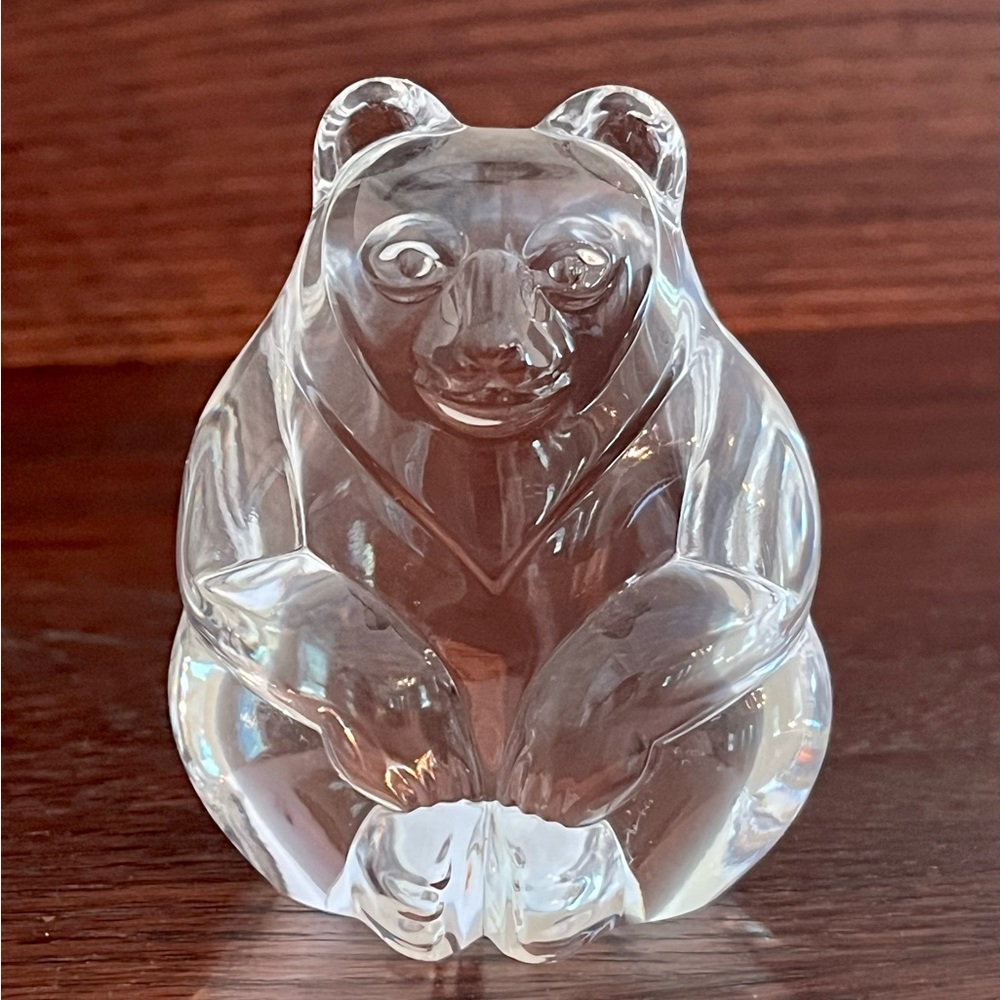 Vintage Steuben Art Glass Bear Hand Cooler/Paperweight.